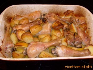 chicken legs with potatoes and lemon