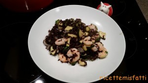 Venere rice with courgettes and prawns